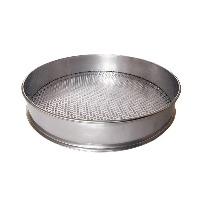 INTCHE Economical Round-Hole Test Sieve, Standard 304 Stainless Steel Test Sieve, 10 cm Diameter, 1–40 mm Aperture, 1 Piece (9.5 mm)
