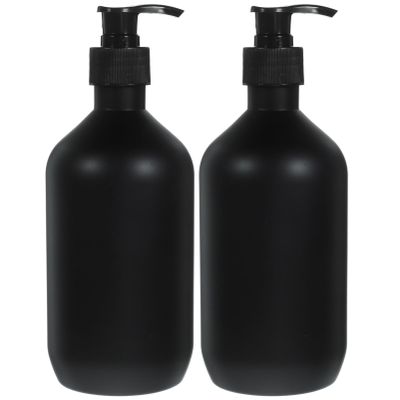 2-Pack Black Refillable 500 ml PET Pump Bottles