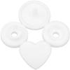 Aeromdale T5 Heart-Shaped Plastic Snap Fasteners, 150 Pieces, White view 1