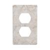 Rose Gold Marble-Style Printed Duplex Outlet Wall Plate view 1