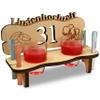 Urhome Wooden Wedding Shot Glass Bench with 2 Shot Glasses – 31st Anniversary view 1