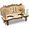 Urhome Wooden Wedding Shot Glass Bench with 2 Shot Glasses – 31st Anniversary view 2