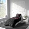 Leonado Vicenti 4-Piece Microfiber Partner Bedding Set 155x200 cm, Black with Pink Heart and Love Print, Zipper Closure view 3