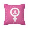Breast Cancer Awareness Pink Ribbon October Decorative Pillow Cover, Double-Sided Design, 16 x 16 in view 1