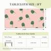 Rectangular Tablecloth with Green Cactus Floral Painting, 5 ft, Elastic Edge view 2