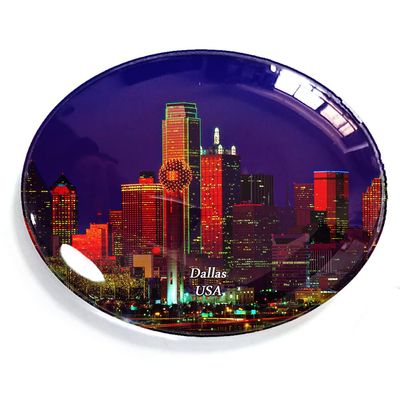 Dallas USA Refrigerator Magnet, Oval Crystal Magnet