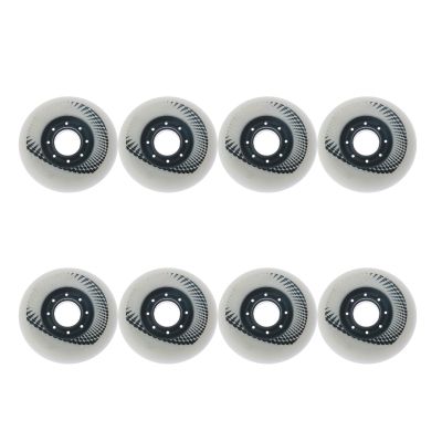 JHKJ 8-Pack Inline Replacement Wheels, 84A, White, 76 mm