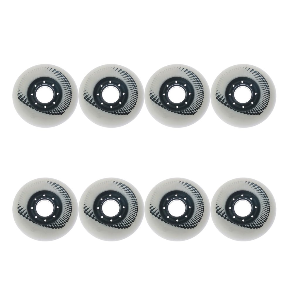 JHKJ 8-Pack Inline Replacement Wheels, 84A, White, 76 mm
