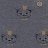 Landhuis Fabrics Alpine Fleece with King Bear, 17.00/m, Gray Melange view 3