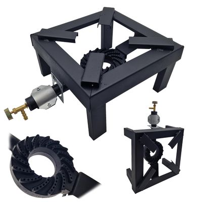 MAKA Cast-Iron Gas Cooker 45 x 45 cm, 4-Leg Burner for Heavy Pots