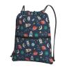 QQLADY Rocket Spaceship Drawstring Backpack, Water-Resistant String Bag for Gym, Sports and Yoga, Black, One Size view 1