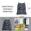 QQLADY Rocket Spaceship Drawstring Backpack, Water-Resistant String Bag for Gym, Sports and Yoga, Black, One Size view 2