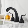 ZYCDP 3-Hole Two-Handle Bathroom Sink Faucet, Black view 1