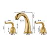 ZYCDP 3-Hole Two-Handle Bathroom Sink Faucet, Black view 2