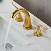ZYCDP 3-Hole Two-Handle Bathroom Sink Faucet, Black view 3
