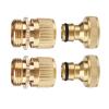 Honkador Garden Hose Quick-Connect Fittings, 1.9 cm, GHT, Solid Brass, 2-Pack view 1