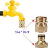 Honkador Garden Hose Quick-Connect Fittings, 1.9 cm, GHT, Solid Brass, 2-Pack view 2