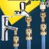 Honkador Garden Hose Quick-Connect Fittings, 1.9 cm, GHT, Solid Brass, 2-Pack view 3