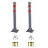 Randaco Set of 2 Folding Parking Barrier Posts, Steel, 3 Keys Each view 1
