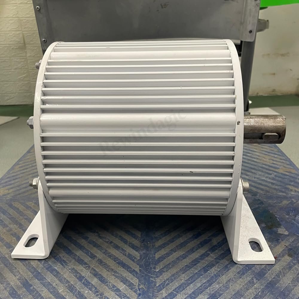 5000 W 300 RPM 3-Phase Gearless Permanent-Magnet Generator with Base, 48/96/220/230/380 V AC