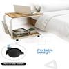 POCHY Overbed Table with Locking Casters and Storage Basket view 2