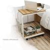 POCHY Overbed Table with Locking Casters and Storage Basket view 4