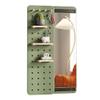 Entryway Mirror with Hooks and Shelves, 2-in-1 Wall-Mounted Coat Rack, Green, 50 x 140 cm view 1