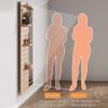 Entryway Mirror with Hooks and Shelves, 2-in-1 Wall-Mounted Coat Rack, Green, 50 x 140 cm view 2