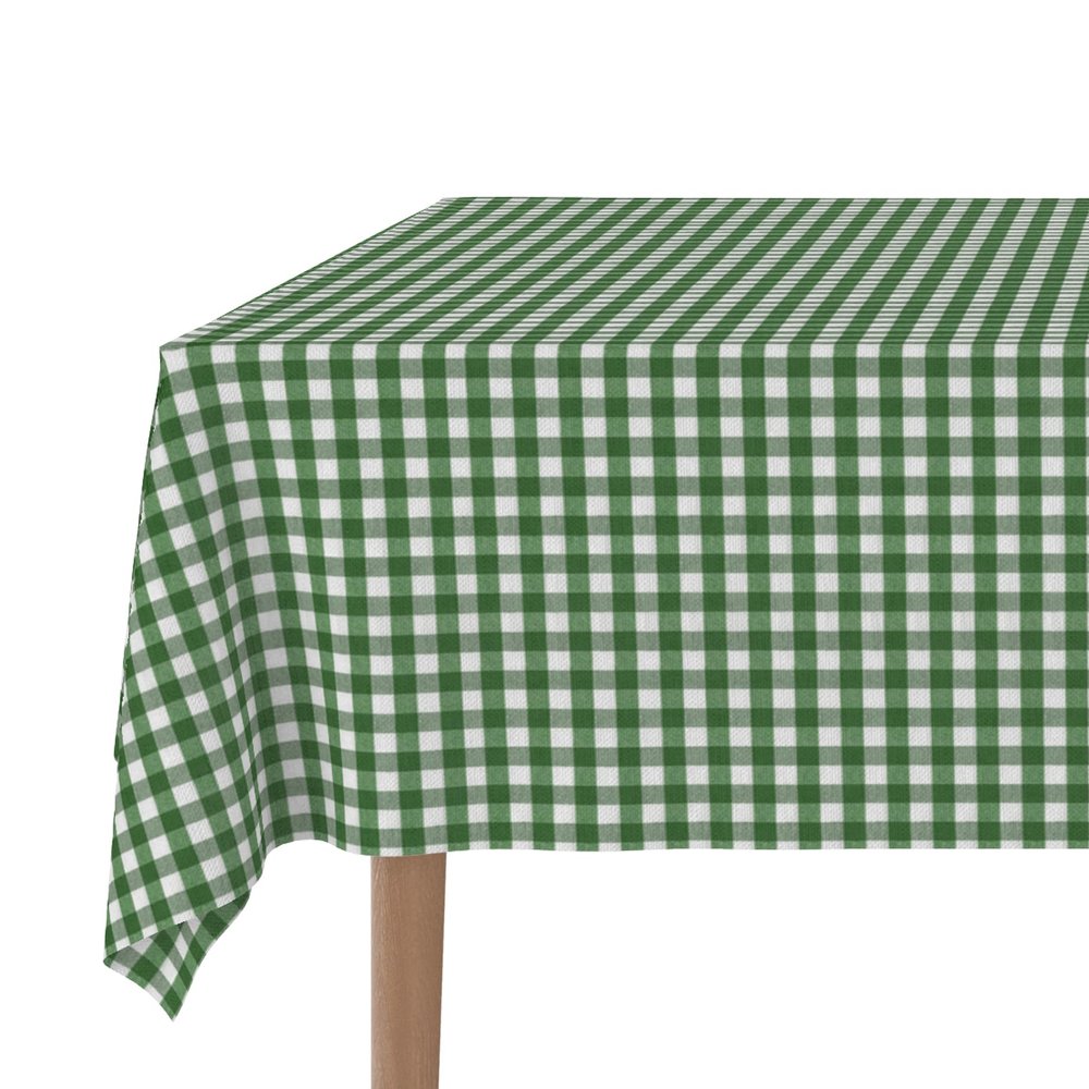 Martina Home Vichy Teflon-Coated Tablecloth, Botelle Green, 220 x 140 cm