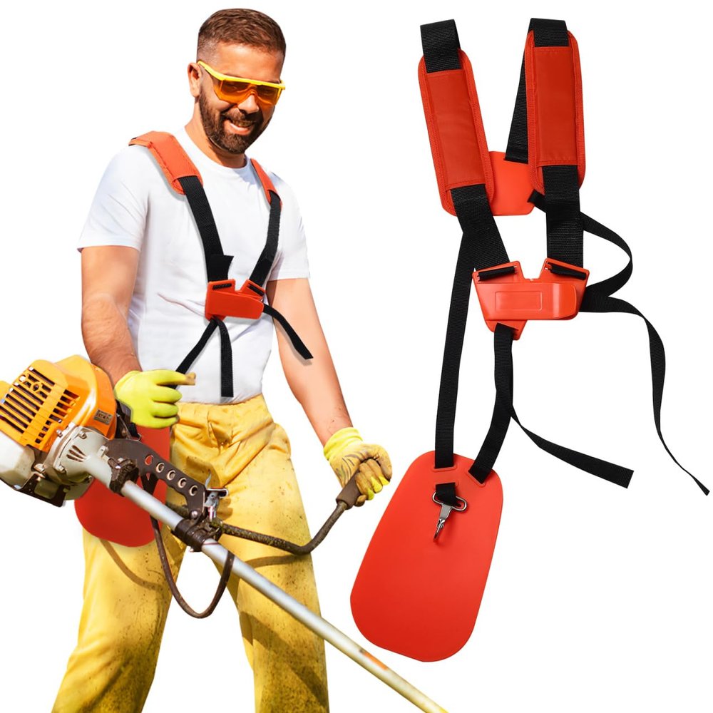 BESPORTBLE Brush Cutter Shoulder Harness, Double-Shoulder Strap, Orange Oxford Fabric