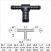 T Hose Connector, Selectable Sizes 3–32 mm, Reducing, PA GF30 (5; Reduced: 10 × 16 × 10 mm) view 2