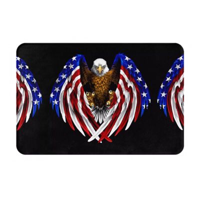 Yyhhaofa Non-Slip USA Flag Floor Mat with Patriotic Eagle, 16 x 24 in