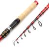 FIONEL Portable Fishing Rod, Wooden Handle Carbon Spinning Rod, Lure Rod, Telescopic Travel Trout Fishing Rod (Size: 2.4 m) view 2
