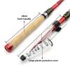 FIONEL Portable Fishing Rod, Wooden Handle Carbon Spinning Rod, Lure Rod, Telescopic Travel Trout Fishing Rod (Size: 2.4 m) view 4