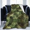 3D-Printed Custom Abstract Military Camouflage Ultra-Soft Microfleece Blanket, Soft Warm Flannel Fleece Throw view 1