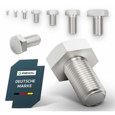 DIN 933 / ISO 4017 Hex Bolt M4 x 20 mm, Steel 8.8, Zinc-Plated, Full Thread (25 pcs.)