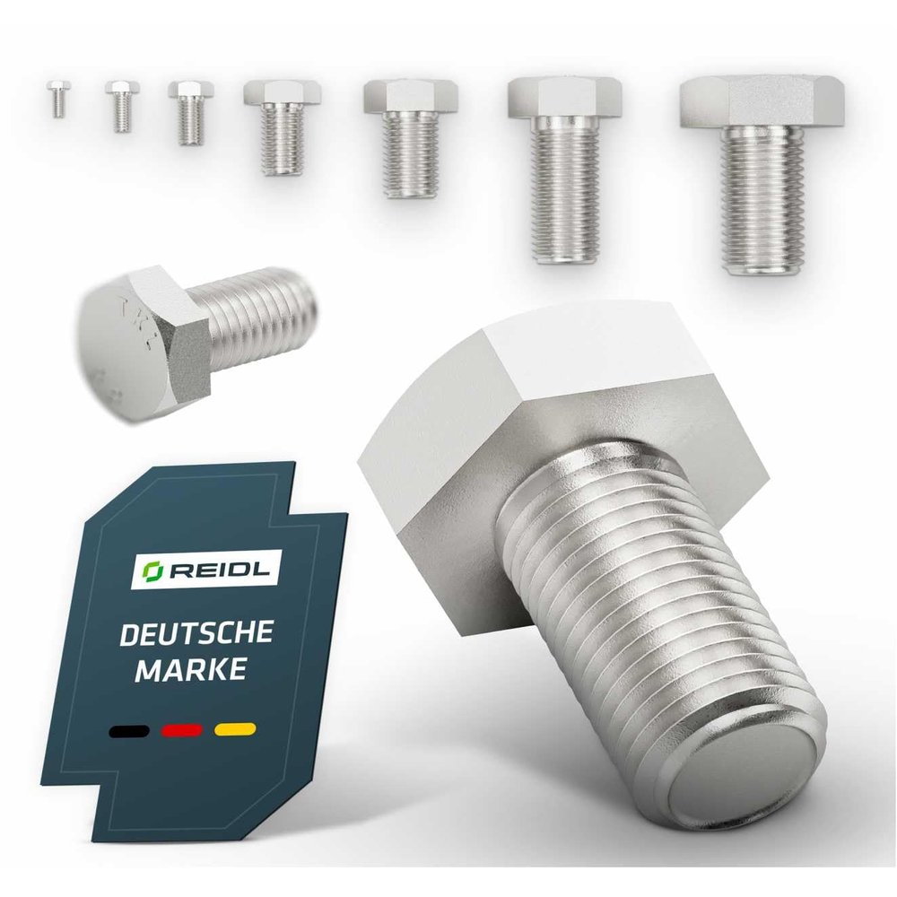 DIN 933 / ISO 4017 Hex Bolt M4 x 20 mm, Steel 8.8, Zinc-Plated, Full Thread (25 pcs.)