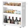CHLORYARD 4-Tier Slim Rolling Storage Cart, 5-Inch Wide, White view 1