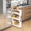 CHLORYARD 4-Tier Slim Rolling Storage Cart, 5-Inch Wide, White view 2