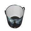Round Gothic Happy Halloween Laundry Basket with Handles view 2