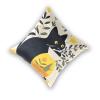 FRODOTGV Yellow Vase-Shape Black Cat Drawing Waterproof Satin Pillow Covers with Zipper, 2-Pack, 18 x 18 in view 2
