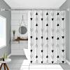 Gualiy Shower Curtain 150 x 200 cm, Black Arrow, Washable, Mold-Resistant, Black and White view 1
