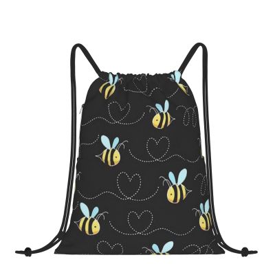 Ballroom Dance Drawstring Gym Sack, Waterproof Beach Bag, Bumble Bees, One Size, #1601