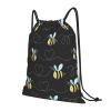 Ballroom Dance Drawstring Gym Sack, Waterproof Beach Bag, Bumble Bees, One Size, #1601 view 2