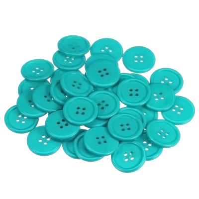Sourcing Map 100 Blue Flat Round Sewing Buttons, 25 mm