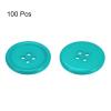 Sourcing Map 100 Blue Flat Round Sewing Buttons, 25 mm view 3