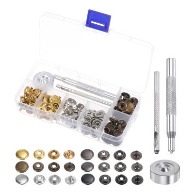 sourcing map 60-Piece 12 mm Metal Snap Fastener Kit