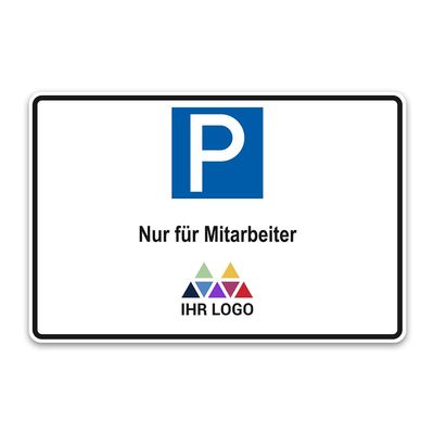 PrintPlanet Personalized Parking Sign with Custom Text - 5 mm PVC Board - Various Sizes - Employee Parking with Logo
