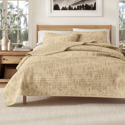 Great Bay Home Lodge 2-Piece Quilt Set for Double Beds, XL, Rustic Reversible Bedspread, Bear Mountain