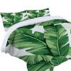 Bedding Set 135 x 200 cm, Large Leaves, White, Soft Microfiber Duvet Cover with Zipper view 3